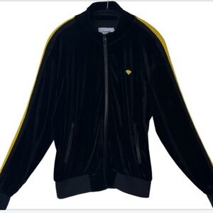 Diamond Supply Co. Black Yellow Mens size Medium zip up Jacket Atheleisure